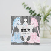 Sheriff Cowboy Gender Reveal 招待状 (スタンド正面)