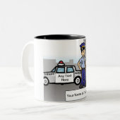 Sheriff Deputy - Male Cartoon by PrintedComplement ツートーンマグカップ (正面左)