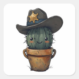Sheriff Spike-Cactus Character スクエアシール