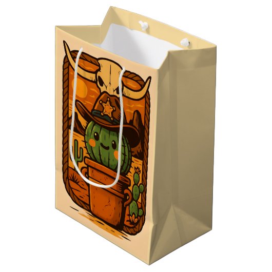 Sheriff Spike-Cactus Character ミディアムペーパーバッグ (正面アングル)