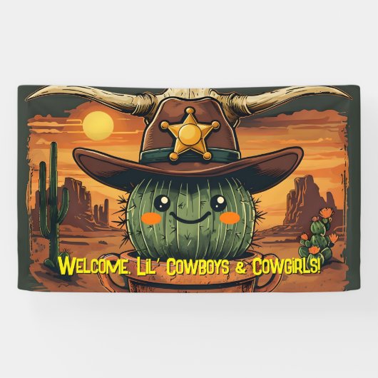 Sheriff Spike-Cactus Character 横断幕 (横)