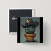Sheriff Spike-Cactus Character with Background 缶バッジ (正面&裏面)