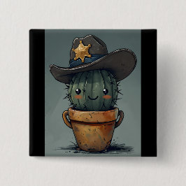 Sheriff Spike-Cactus Character with Background 缶バッジ