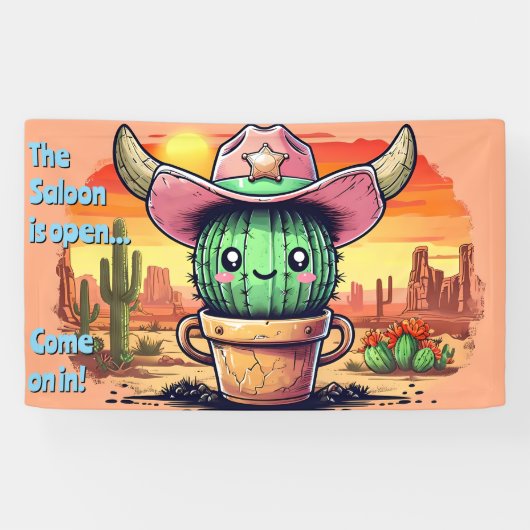 Sheriff Spike-Cottoncandy Cactus Character 横断幕 (横)