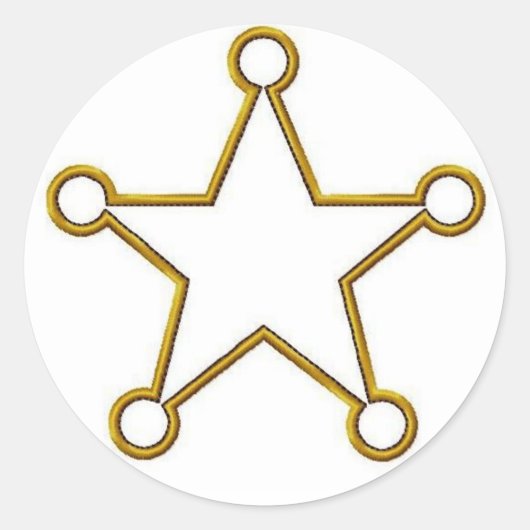 Sheriff Star Nameバッジ ラウンドシール (正面)