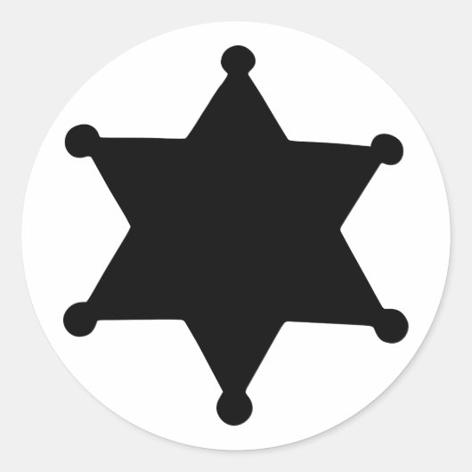 Sheriff Star Outlineシルエット ラウンドシール (正面)