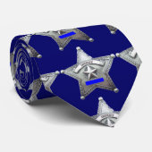 Sheriff Thin Blueラインバッジ ネクタイ (ロール)