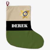Sheriff Uniformカスタマイズ可能 ラージクリスマスストッキング (正面)