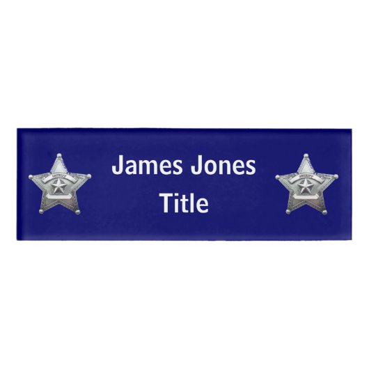 Sheriff's Badge Acrylic Nameタグ 名札 (正面)