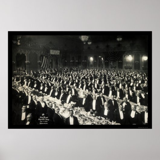 Sheriff's Juline Delmonico's Dinner Photo 1906 ポスター (正面)