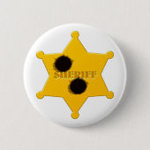 Sheriffstern Einschusslöcher sheriff's star bullet 缶バッジ (正面)
