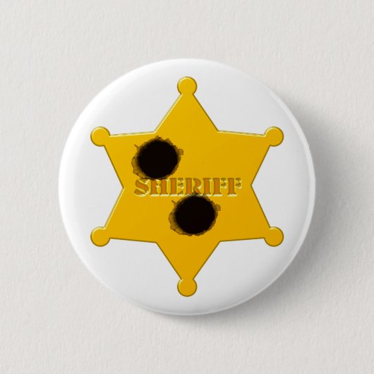 Sheriffstern Einschusslöcher sheriff's star bullet 缶バッジ (正面)