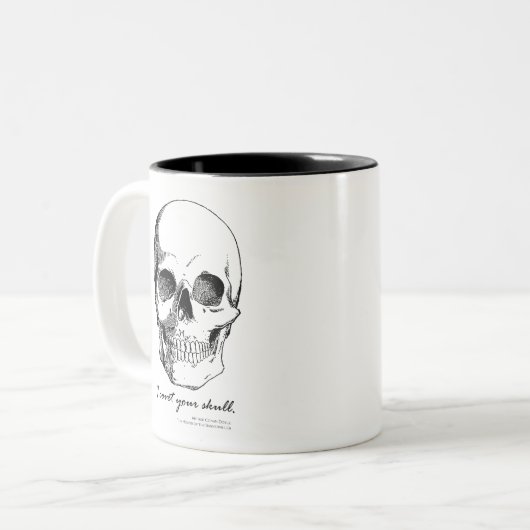Sherlockの引用文私はあなたのスカルのゴシック様式マグを切望します ツートーンマグカップ (正面左)