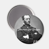 Sherman for Mayor – ラウンドマグネット マグネット (正面/裏面)