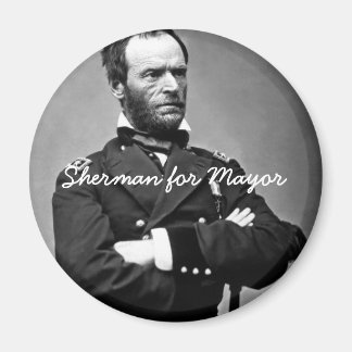Sherman for Mayor – ラウンドマグネット マグネット