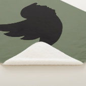 SHERPA毛布 – T鳥デザイン – 緑/黒 シェルパブランケット (3/4)