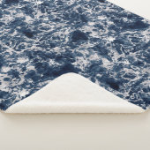 Sherpa Blanket - Blue and Silver Marble Pattern シェルパブランケット (3/4)