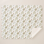 Sherpa Blanket - Flowers Pattern シェルパブランケット (正面(横))