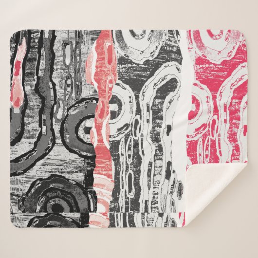 Sherpa Blanket – Friction Lands Abstract Design シェルパブランケット (正面(横))