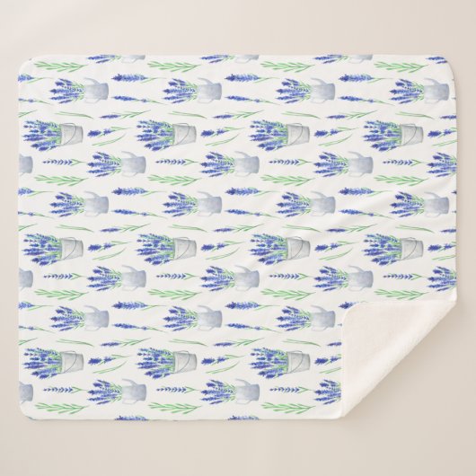 Sherpa Blanket (Medium) - Lavender Pattern シェルパブランケット (正面(横))