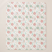 Sherpa Blanket Personalized Donut Rainbow Pattern シェルパブランケット (正面)