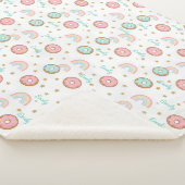 Sherpa Blanket Personalized Donut Rainbow Pattern シェルパブランケット (3/4)