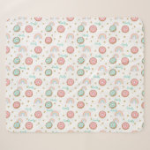 Sherpa Blanket Personalized Donut Rainbow Pattern シェルパブランケット (正面(横))