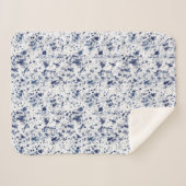 Sherpa Blanket (Small) - Blue & Grey Pattern シェルパブランケット (正面(横))