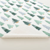 Sherpa Blanket (Small) - Christmas Trees Pattern シェルパブランケット (3/4)