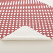 Sherpa Blanket (Small) - Red & White Dots Pattern シェルパブランケット (3/4)