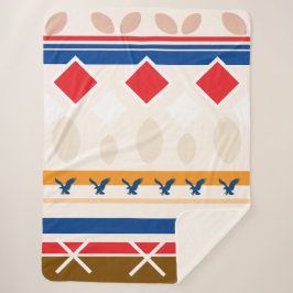Sherpa Blanket - Teepee Colourful Design シェルパブランケット