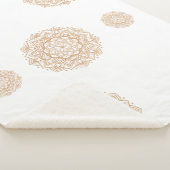 Sherpa Blanket with Mandala Patterns in Soft Brown シェルパブランケット (3/4)