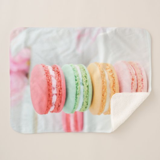 sherpa fleece blanket macarons シェルパブランケット (正面(横))