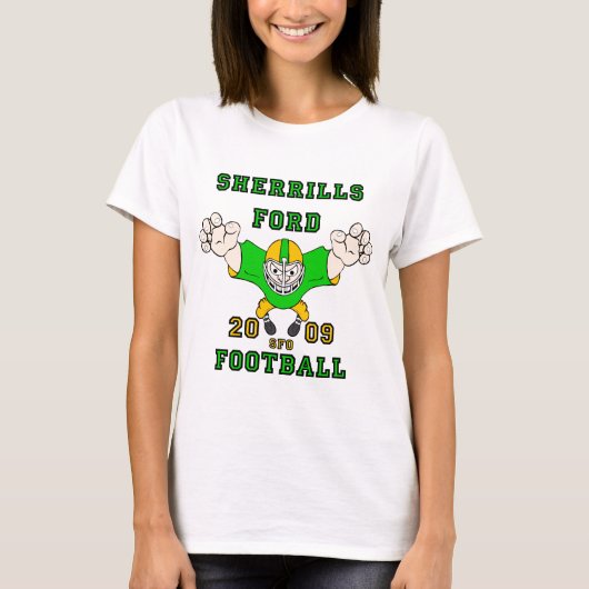 sherrillsの浅瀬のフットボールのデザイン2 tシャツ (正面)