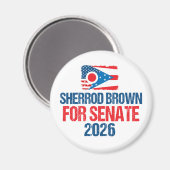 Sherrod Brown for Senate 2026 Election Ohio Flag マグネット (正面/裏面)