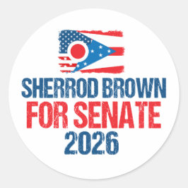 Sherrod Brown for Senate 2026 Election Ohio Flag ラウンドシール