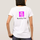 SheRuns.comピンクスクウェアランニングズクラブ Tシャツ (裏面)