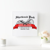 Sherwood Park Kiddieland(ロックフォード州) スクエア壁時計 (ホーム)