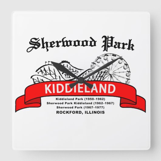 Sherwood Park Kiddieland(ロックフォード州) スクエア壁時計 (正面)