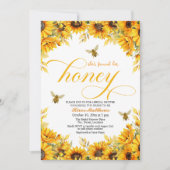 Shesは彼女のハニーQRコードブライダルシャワーを見つけた 招待状 (正面)