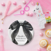 Shes結び結び黒弓ブライダルシャワー フランスの ペーパープレート (パーティー)