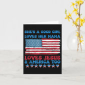 Shes良い女の子は彼女のママを愛しているイエス&amp; Americ カード (黄色い花)