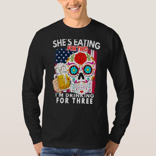Shes食べは2のためにImは3妊娠Annoのために飲む Tシャツ (正面)