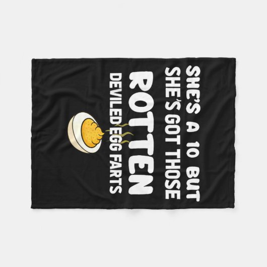 She's A 10 But She Got Those Rotten Deviled Egg Fa フリースブランケット (正面(横))