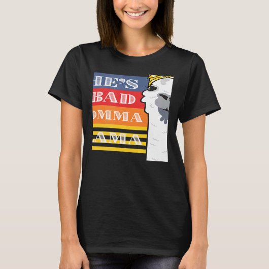 She's a Bad Momma Llama For Women  Animal  Retro 2 Tシャツ (正面)