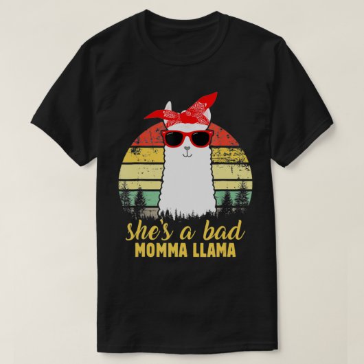 She's a Bad Momma Llama Mama Gift Tシャツ (デザイン正面)