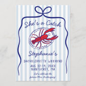 She's A Catch 3 Day Itinerary Bachelorette Party 招待状 (正面)