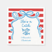 She's A Catch Bachelorette Celebration スタンダードカクテルナプキン (正面)