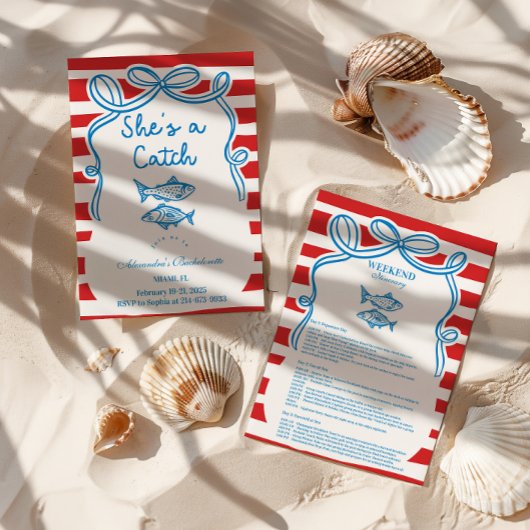 She's A Catch Bachelorette Celebration 招待状