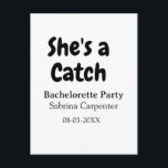 She's a catch bachelorette party name date simple  ポストカード<br><div class="desc">design</div>